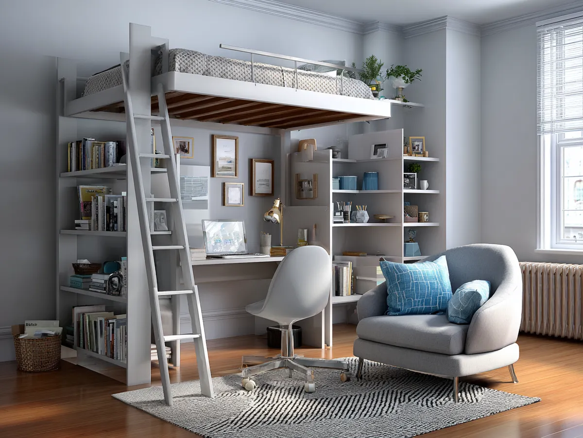 Smart Space-Saving Loft Bed for Teens - 3