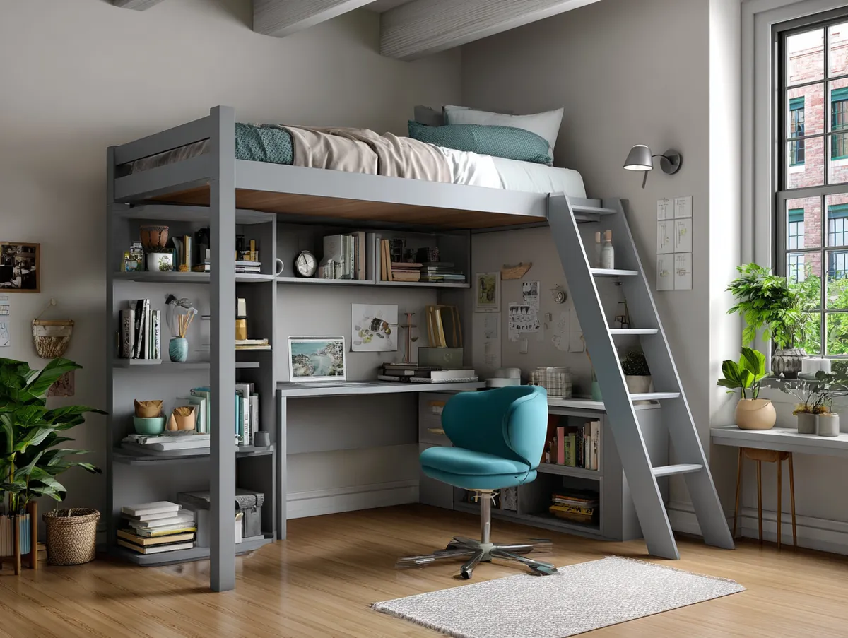 Smart Space-Saving Loft Bed for Teens - 4