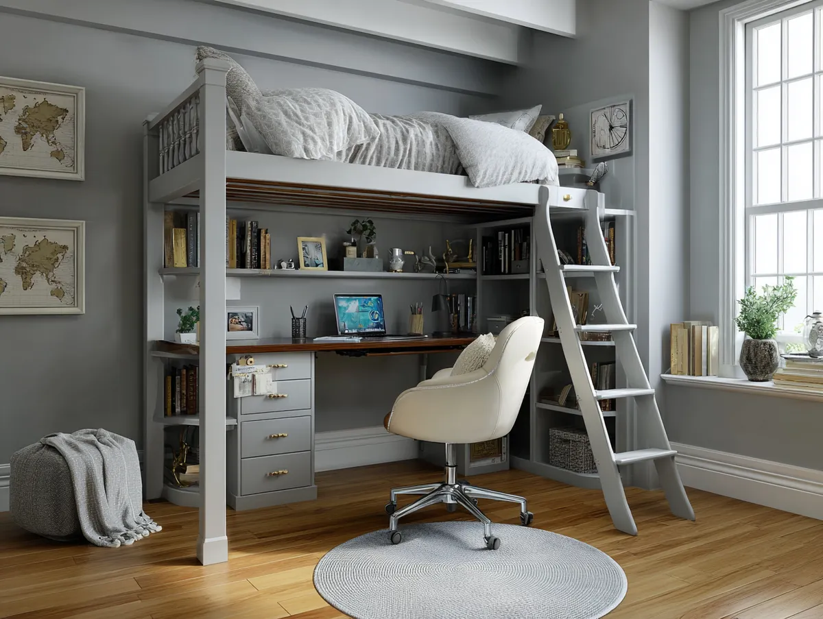 Smart Space-Saving Loft Bed for Teens