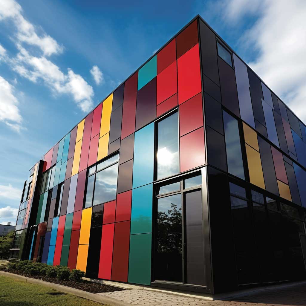 A robust building showcasing the long-lasting durability of ACP sheet exterior design.