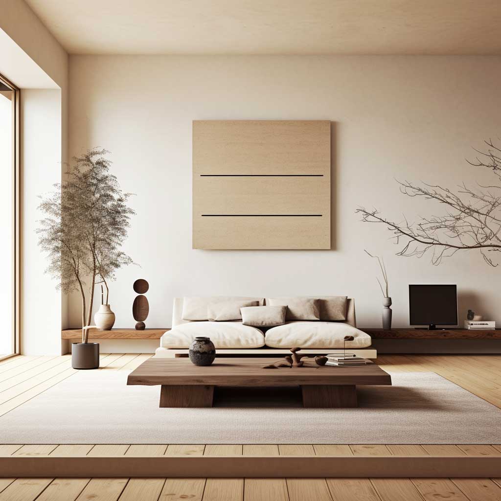 Minimalist japanese living deals room