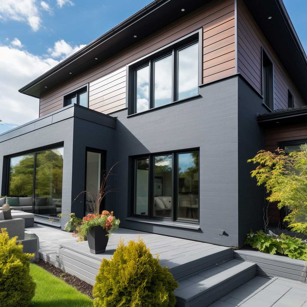 A photograph showcasing the modern aesthetic achieved with outside EPS window trim.