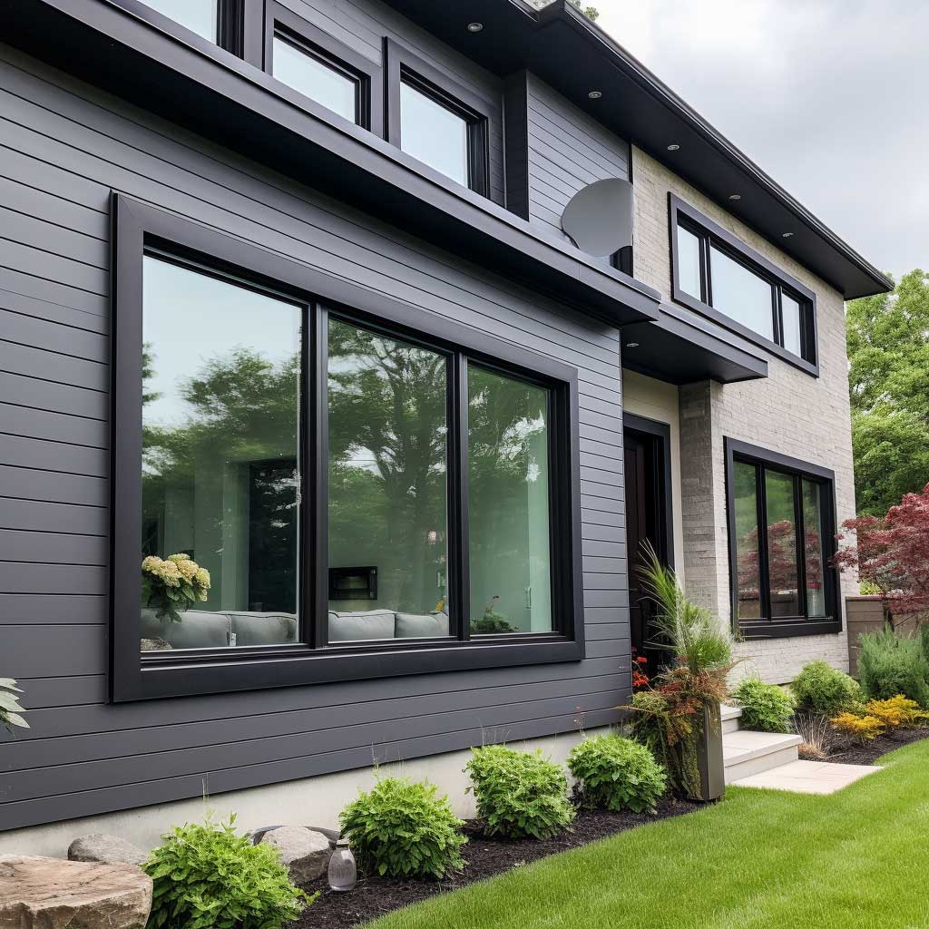 A photograph showcasing the modern aesthetic achieved with outside EPS window trim.