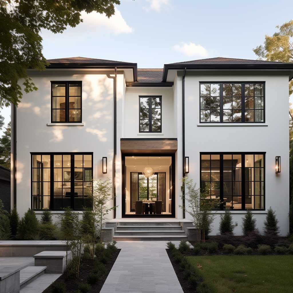 How a White House with Black Window Trim Creates a Timeless Appeal ...