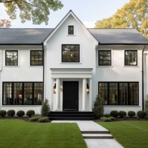 How a White House with Black Window Trim Creates a Timeless Appeal ...