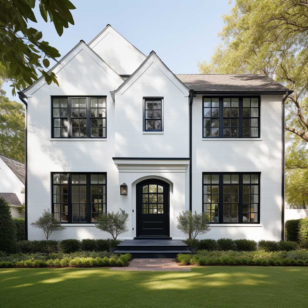 How a White House with Black Window Trim Creates a Timeless Appeal ...