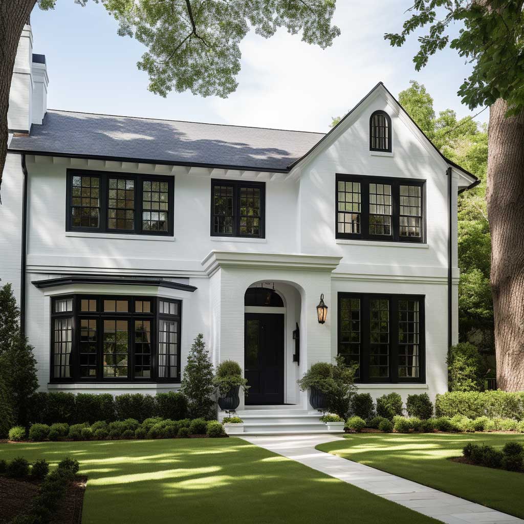 How a White House with Black Window Trim Creates a Timeless Appeal ...