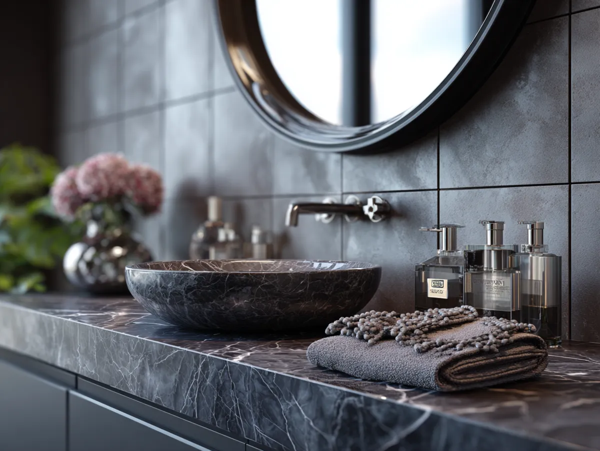 Shades of Luxury in a Modern Black Bathroom - 4