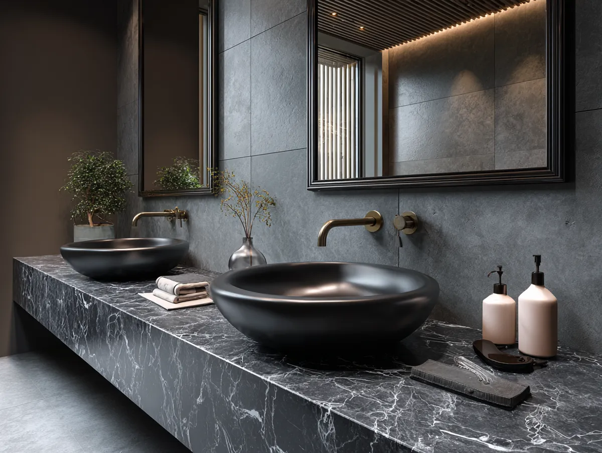 Shades of Luxury in a Modern Black Bathroom