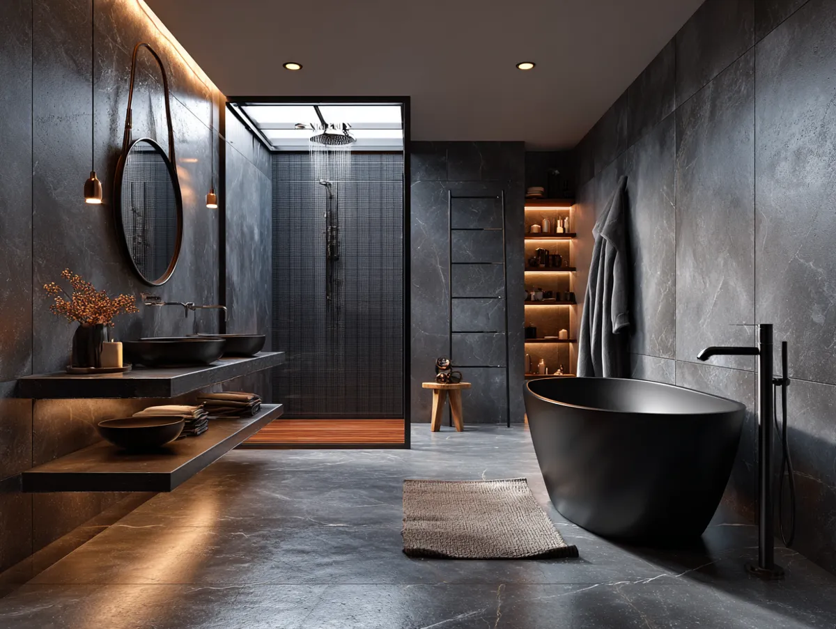 High-end Features of a Modern Black Bathroom Design - 4