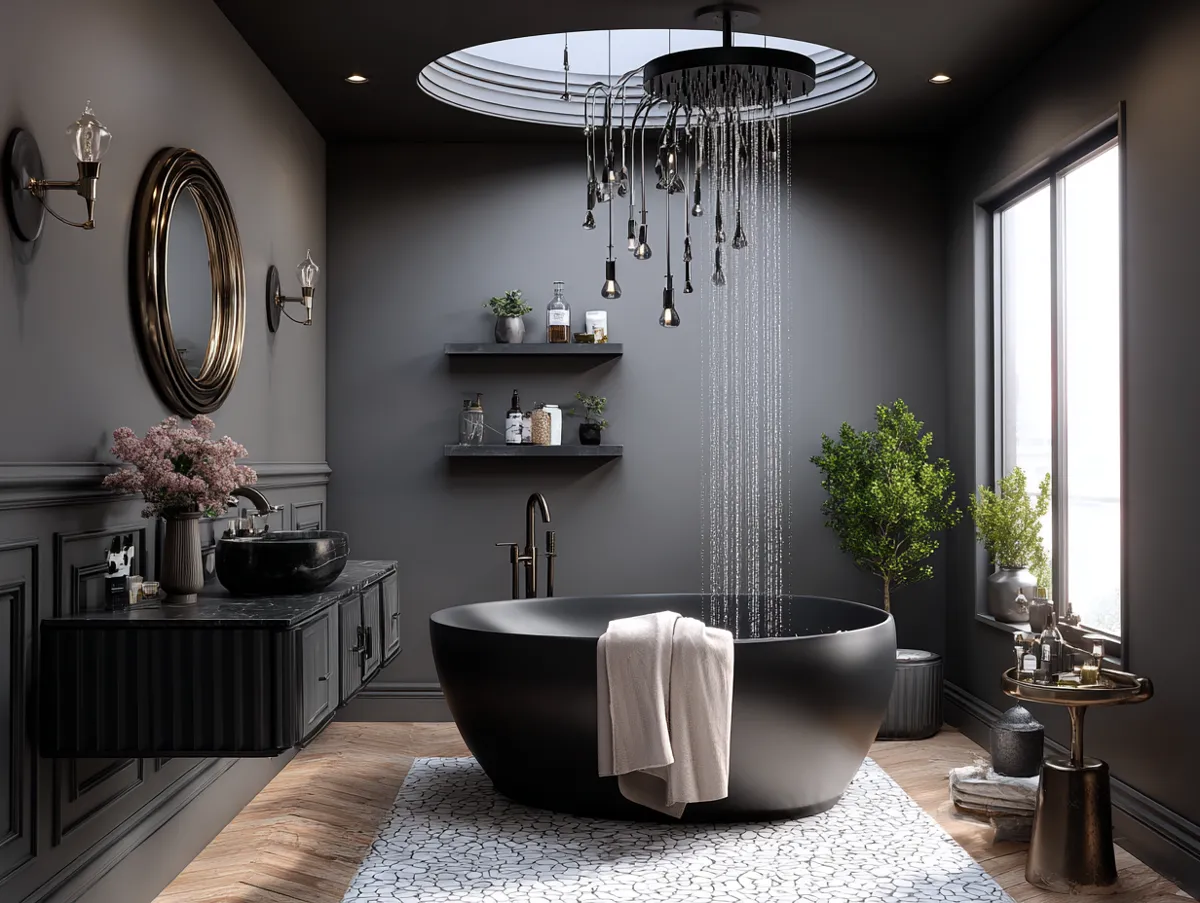 High-end Features of a Modern Black Bathroom Design