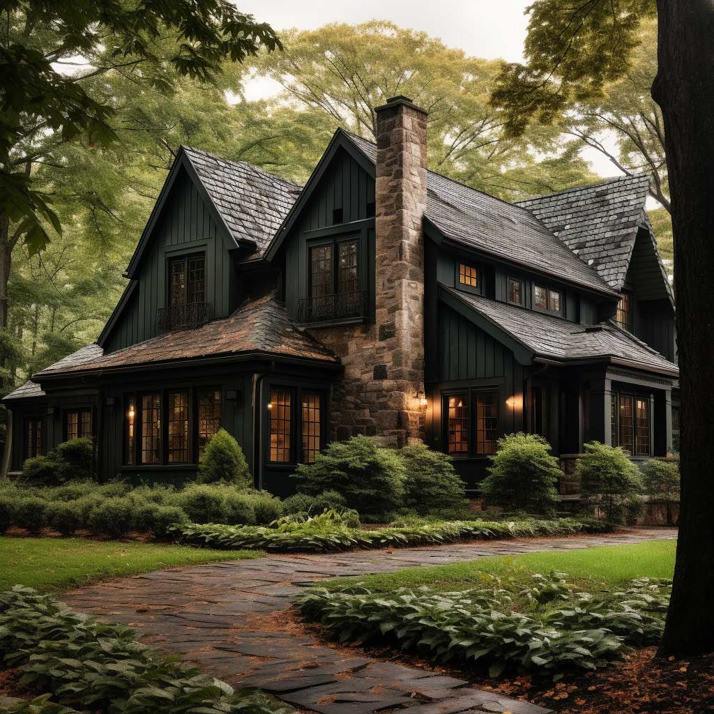 3+ Dark Green Exterior House Color Ideas for a NatureInspired Home