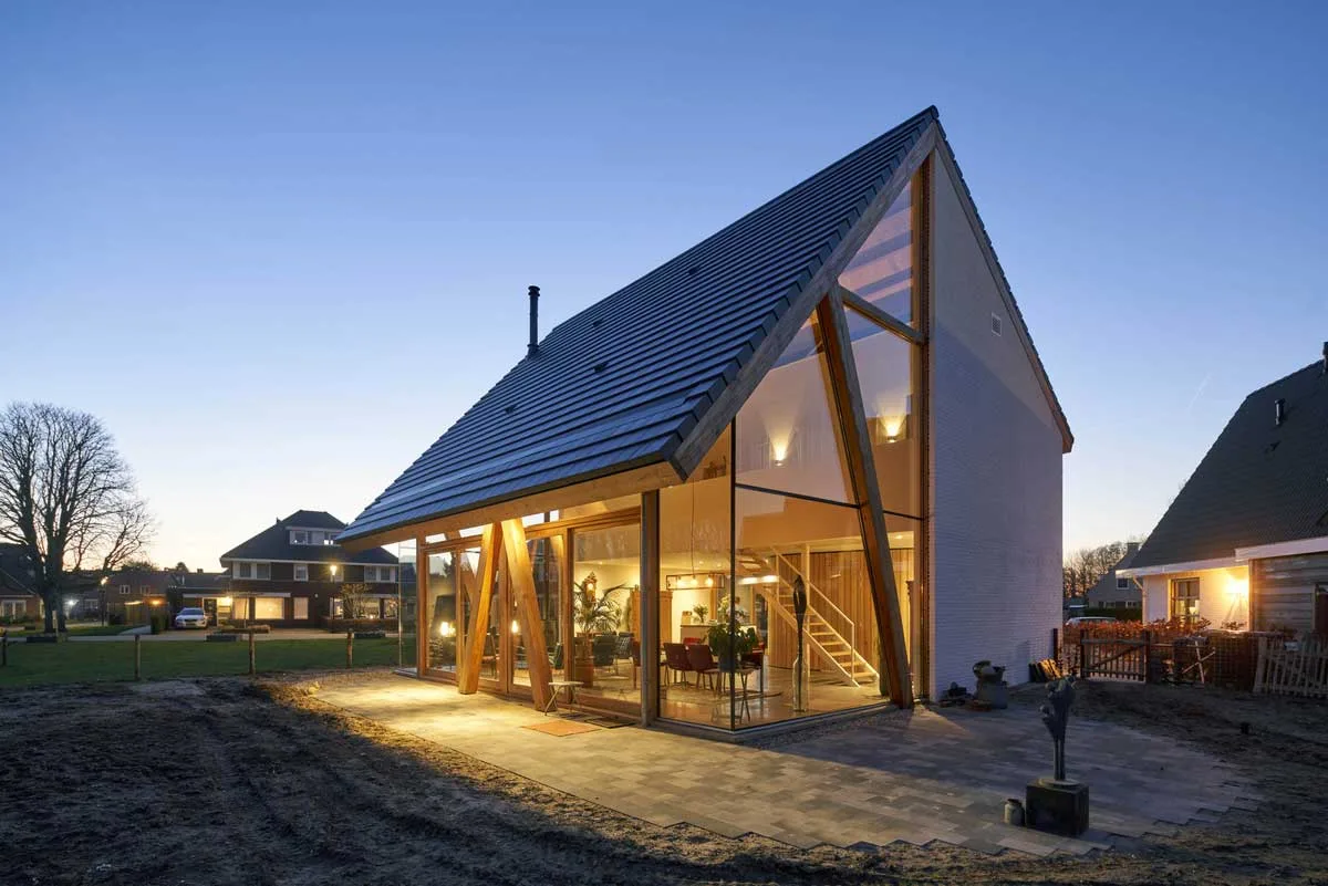 Exterior Beauty with Wooden Columns and Open Views