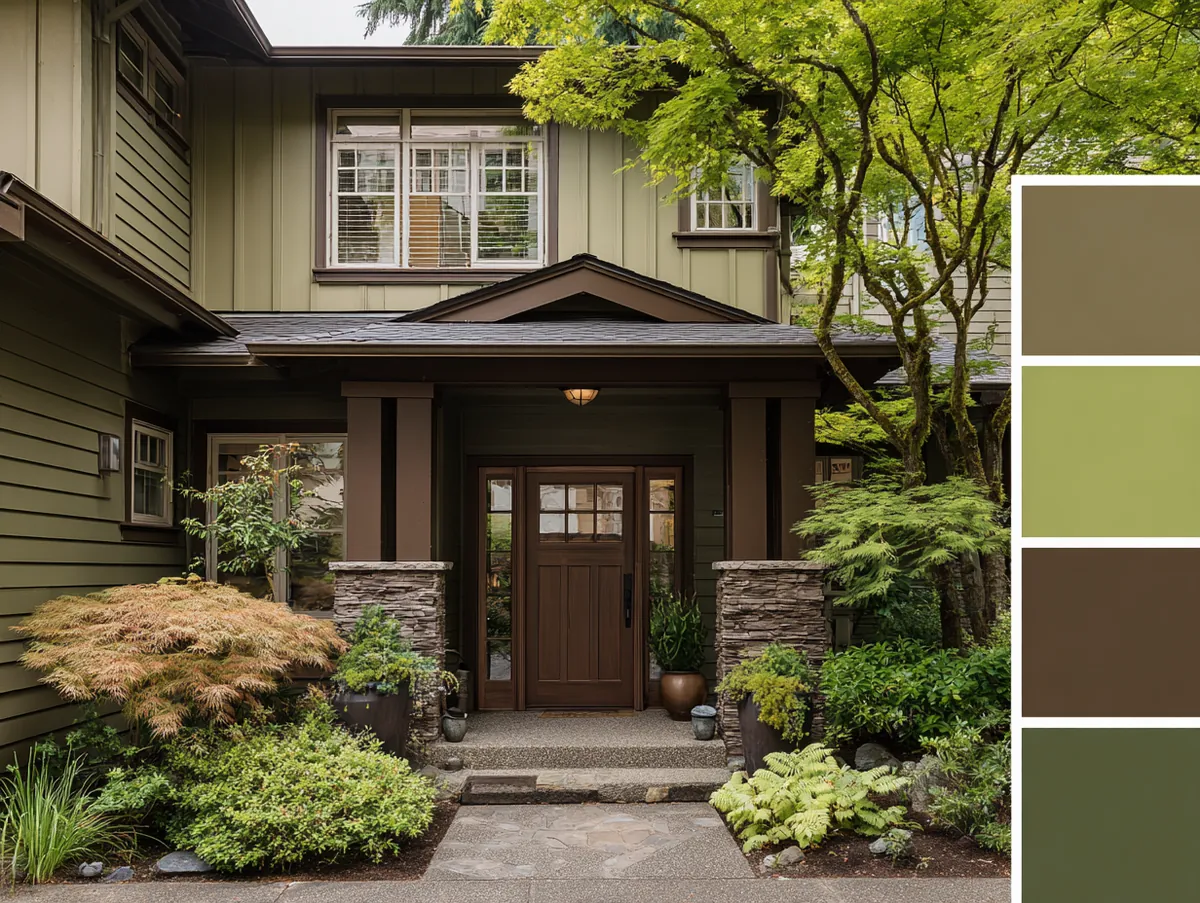 Earthy Browns with Vibrant Greens