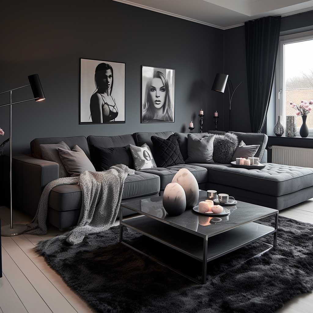 3+ Secrets to Perfecting a Black and Grey Living Room Ambiance • 333 ...