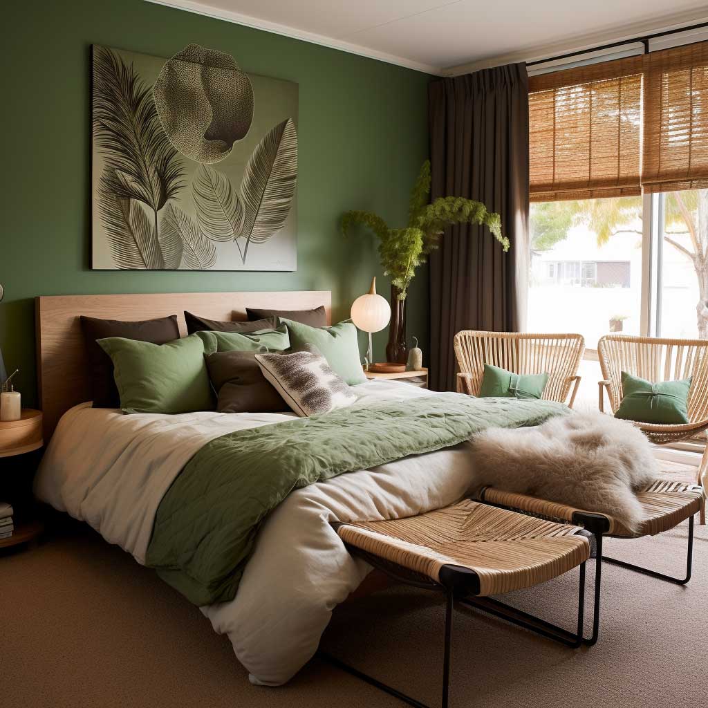 Green And Brown Bedding