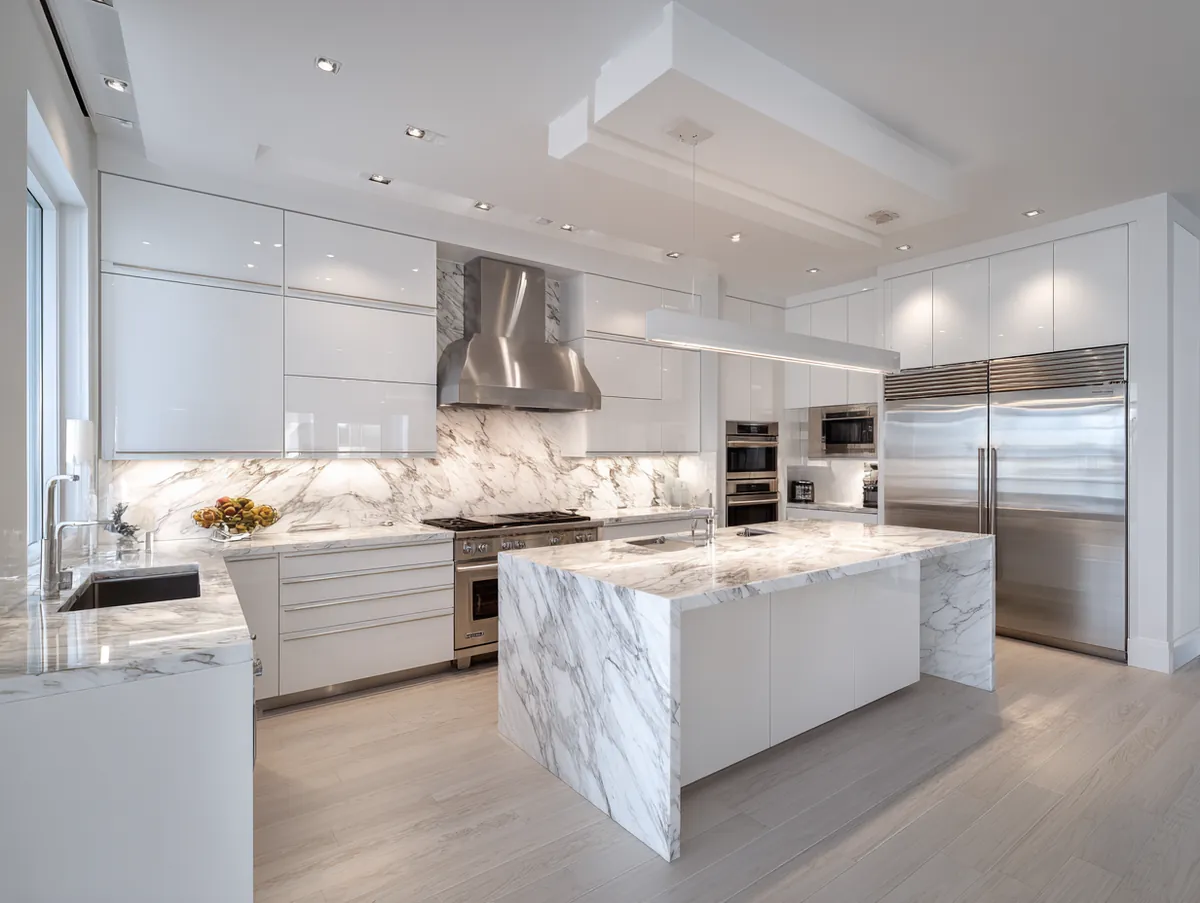 Modern White Kitchen Elegance in Full Display - 3