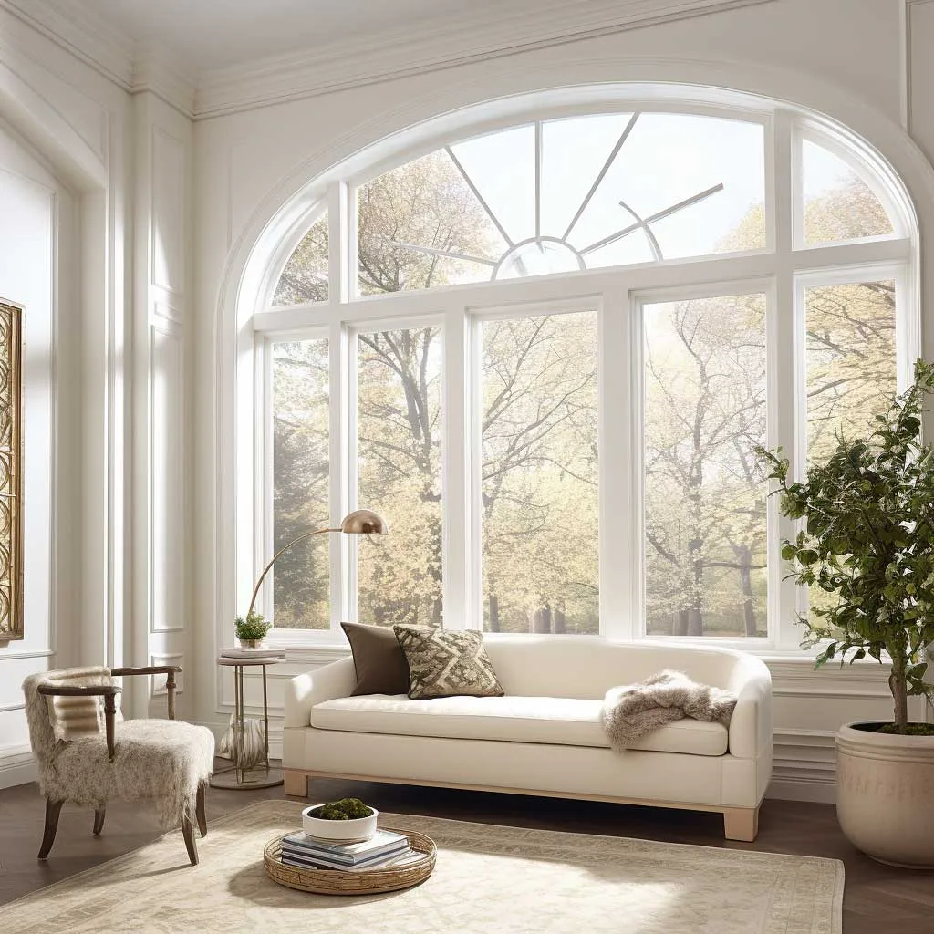 Elegant Living Room Window Decorated