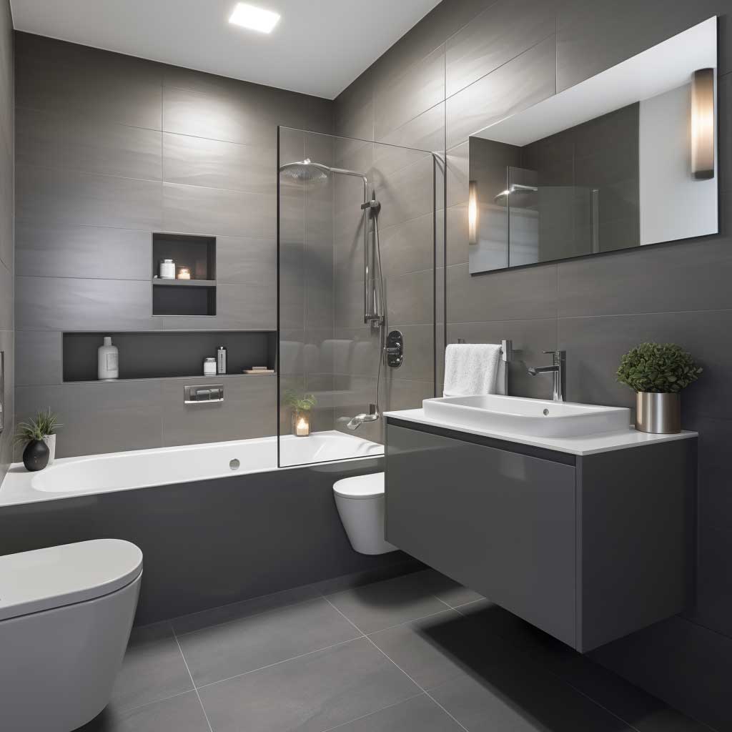 Minimalist Grey Bathroom Ideas for Small Modern Spaces • 333+ Inspiring ...