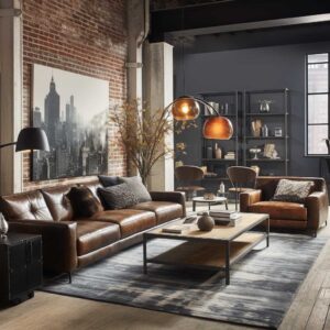 Modern Industrial Living Room Blending Raw and Refined Elements • 333 ...