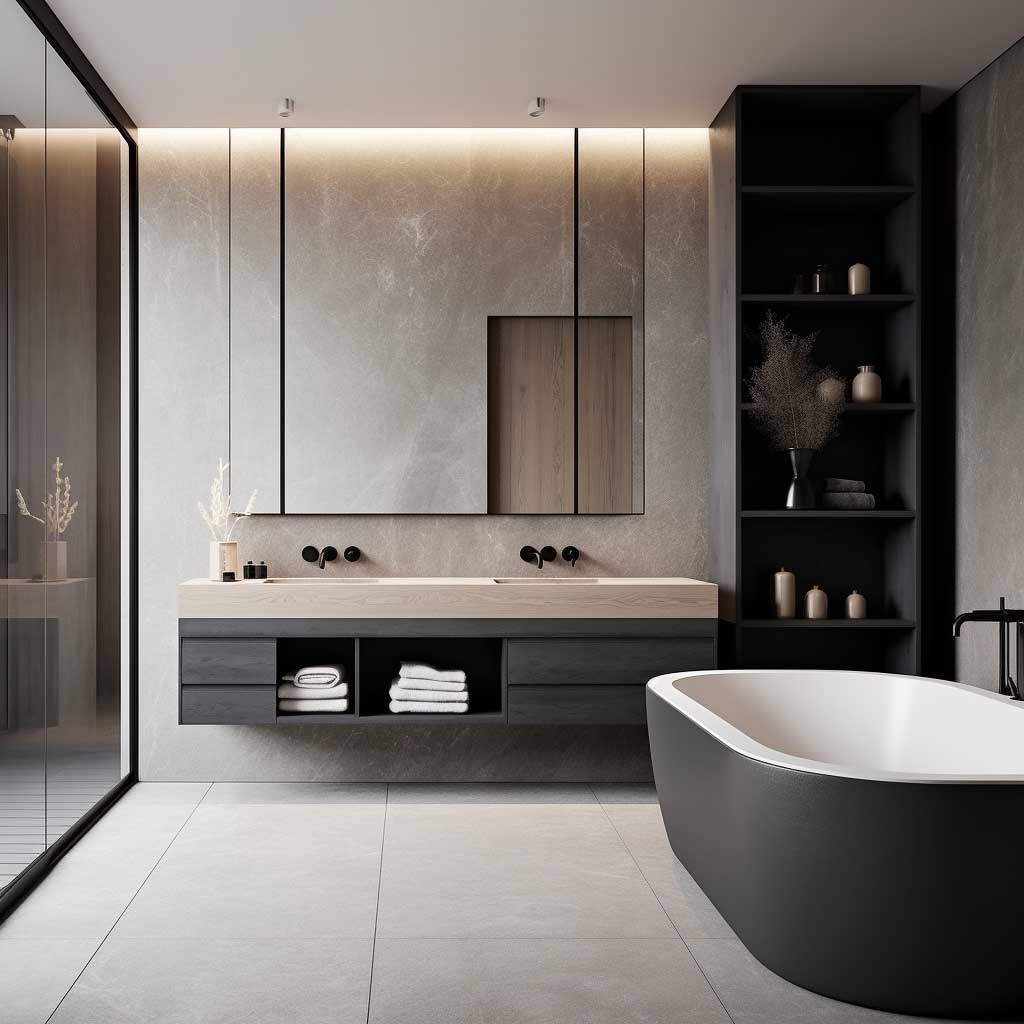 Discover the beauty of simplicity in these minimalist cool bathroom designs, emphasizing serene, clutter-free spaces with a modern touch.
