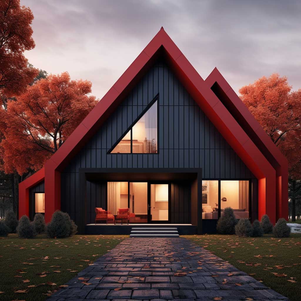 red roof house