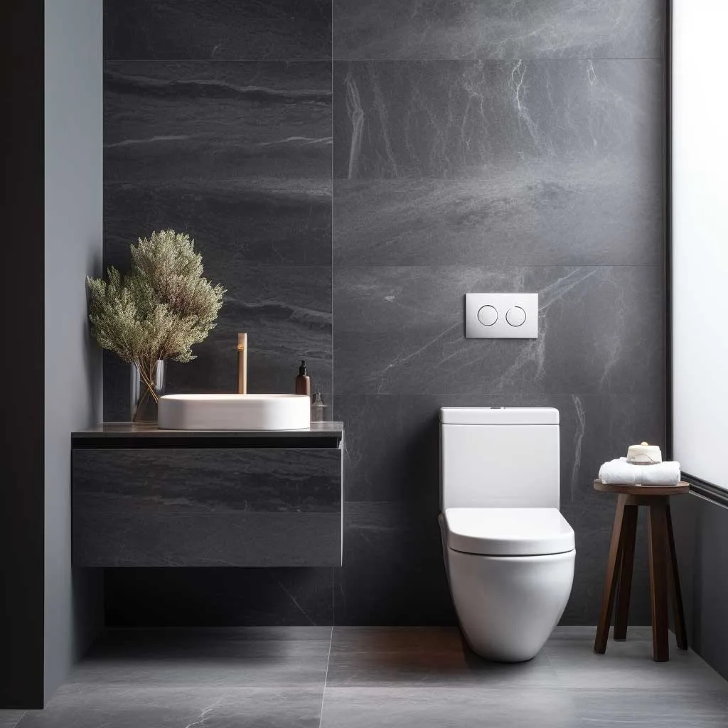 A photo showcasing a minimalist and sleek toilet design, emphasizing simplicity and clean lines typical of contemporary style.