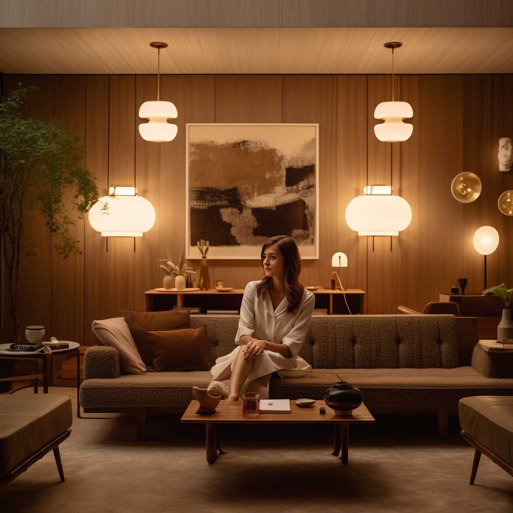 A timeless setting where classic mid-century pieces meet modern comfort, creating a living room that's both cozy and stylish.