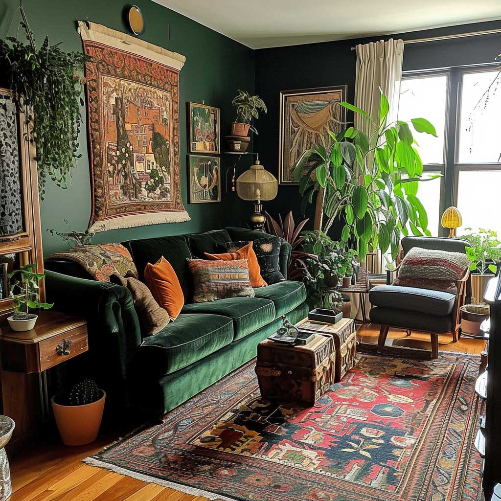 Sophisticated Dark Green Living Room Palettes for a Luxurious Feel ...