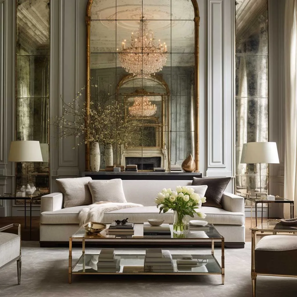 Elevating Elegance in Classic Living Rooms with Full Wall Mirrors