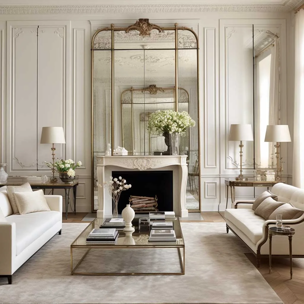 Elevating Elegance in Classic Living Rooms with Full Wall Mirrors - 3