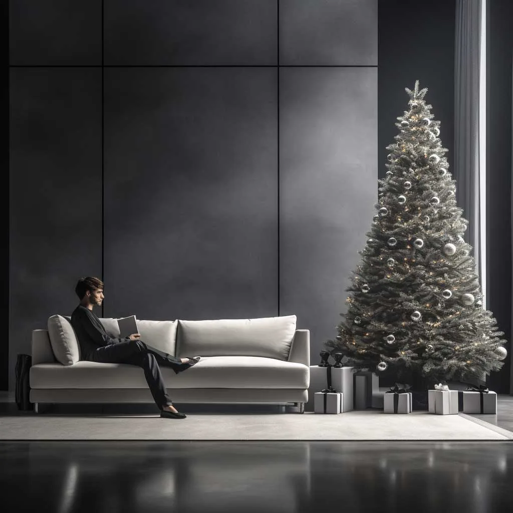 Sleek Elegance in Modern Christmas Living Room Decor - 5
