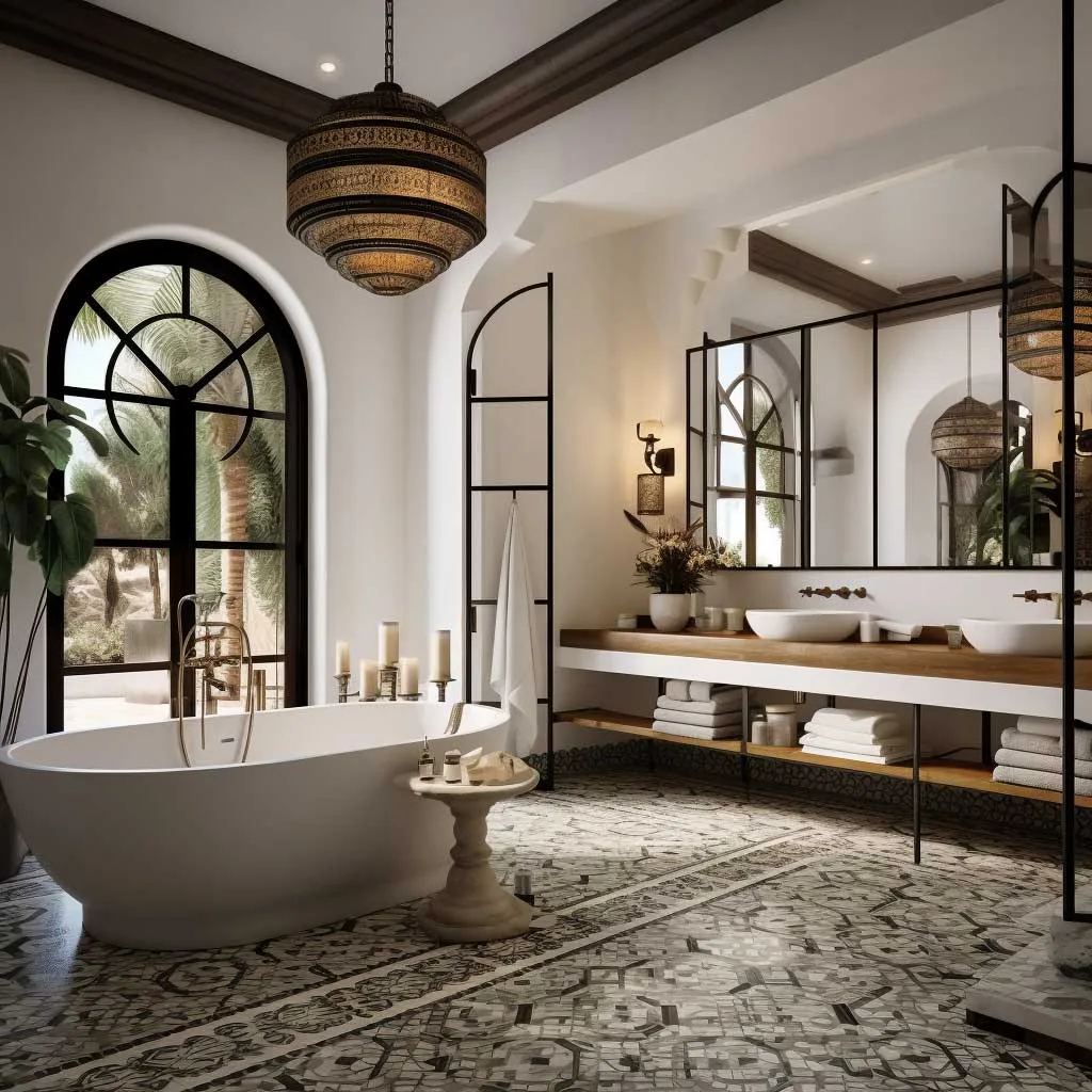Spanish Style Bath Lighting Spanish Marble & Copper Antique Sconce