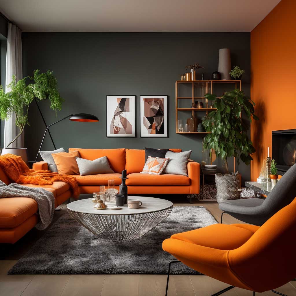 15+ Lively Orange Living Room Ideas for a Modern Home • 333+ Inspiring ...