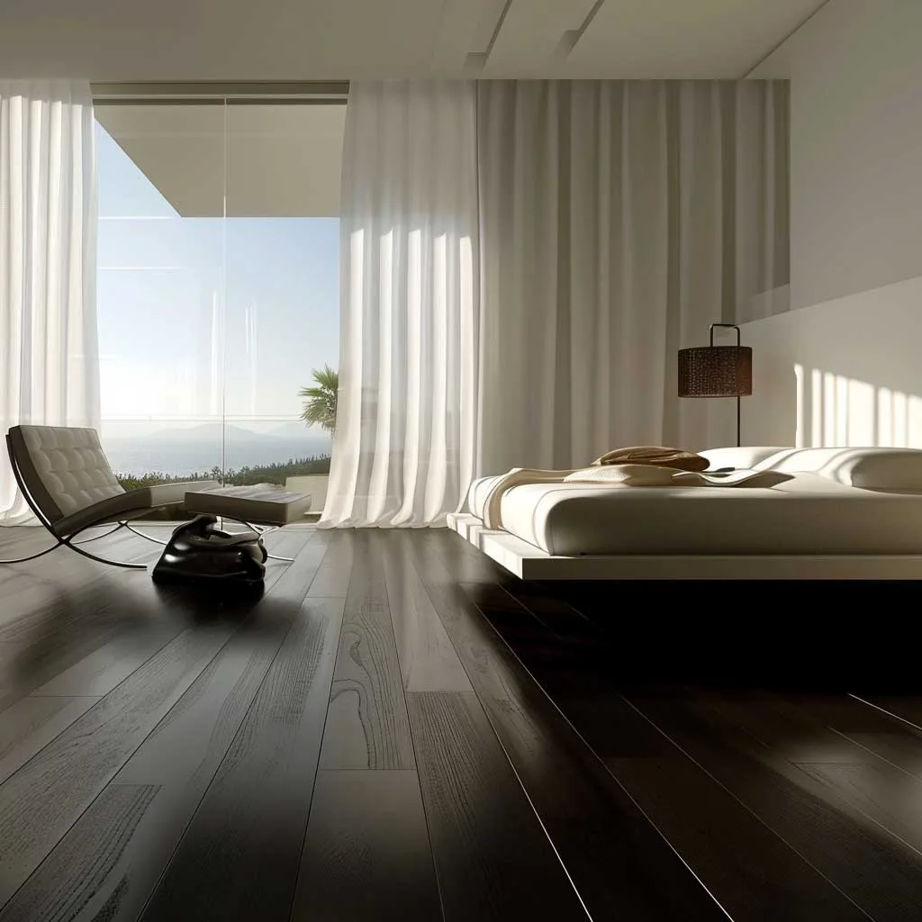 10+ Sophisticated Bedroom Designs with Elegant Dark Wood Floors