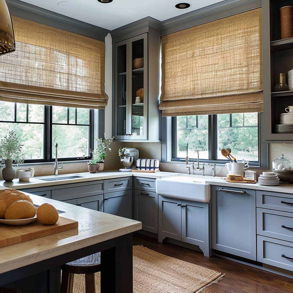 17+ Fresh Farmhouse Kitchen Window Treatment Ideas for a Rustic Touch ...