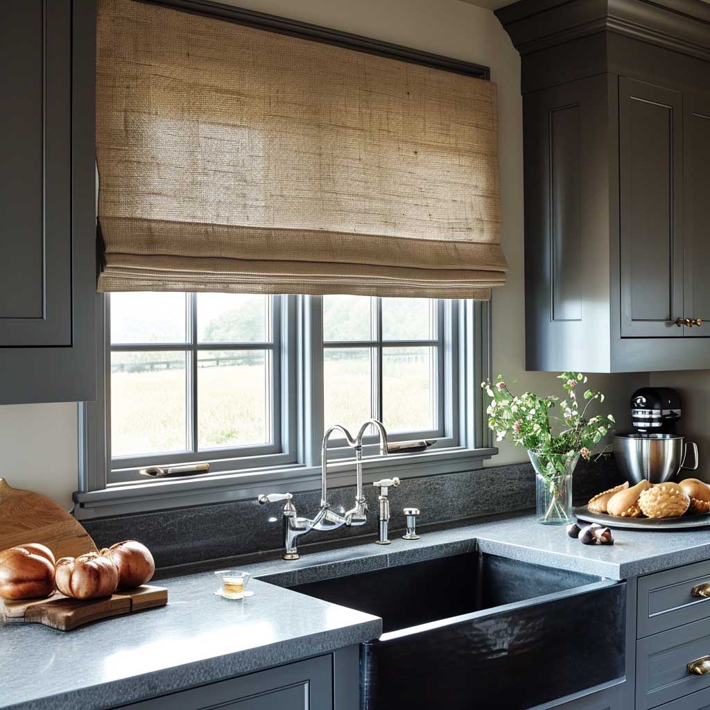 17+ Fresh Farmhouse Kitchen Window Treatment Ideas for a Rustic Touch