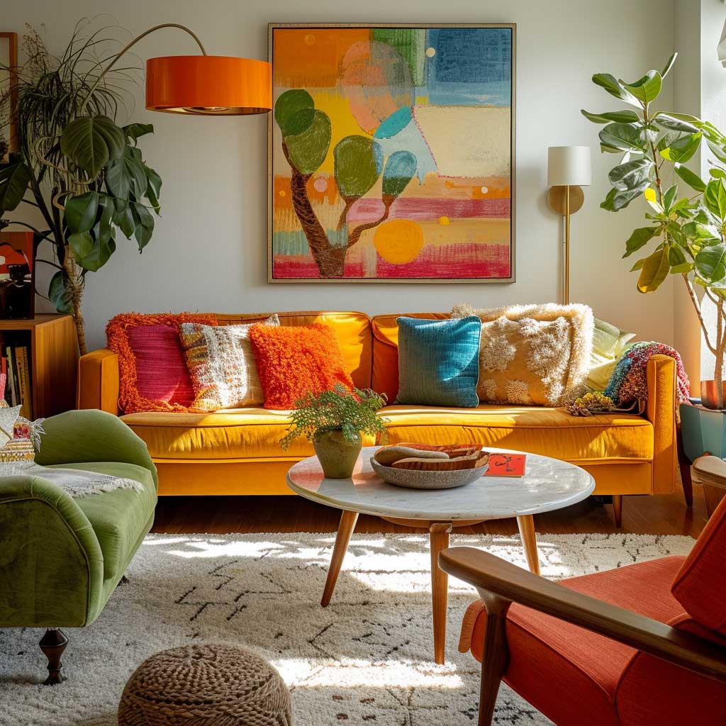 The Art of Mixing Styles in a Mid Century Modern Eclectic Living Room ...