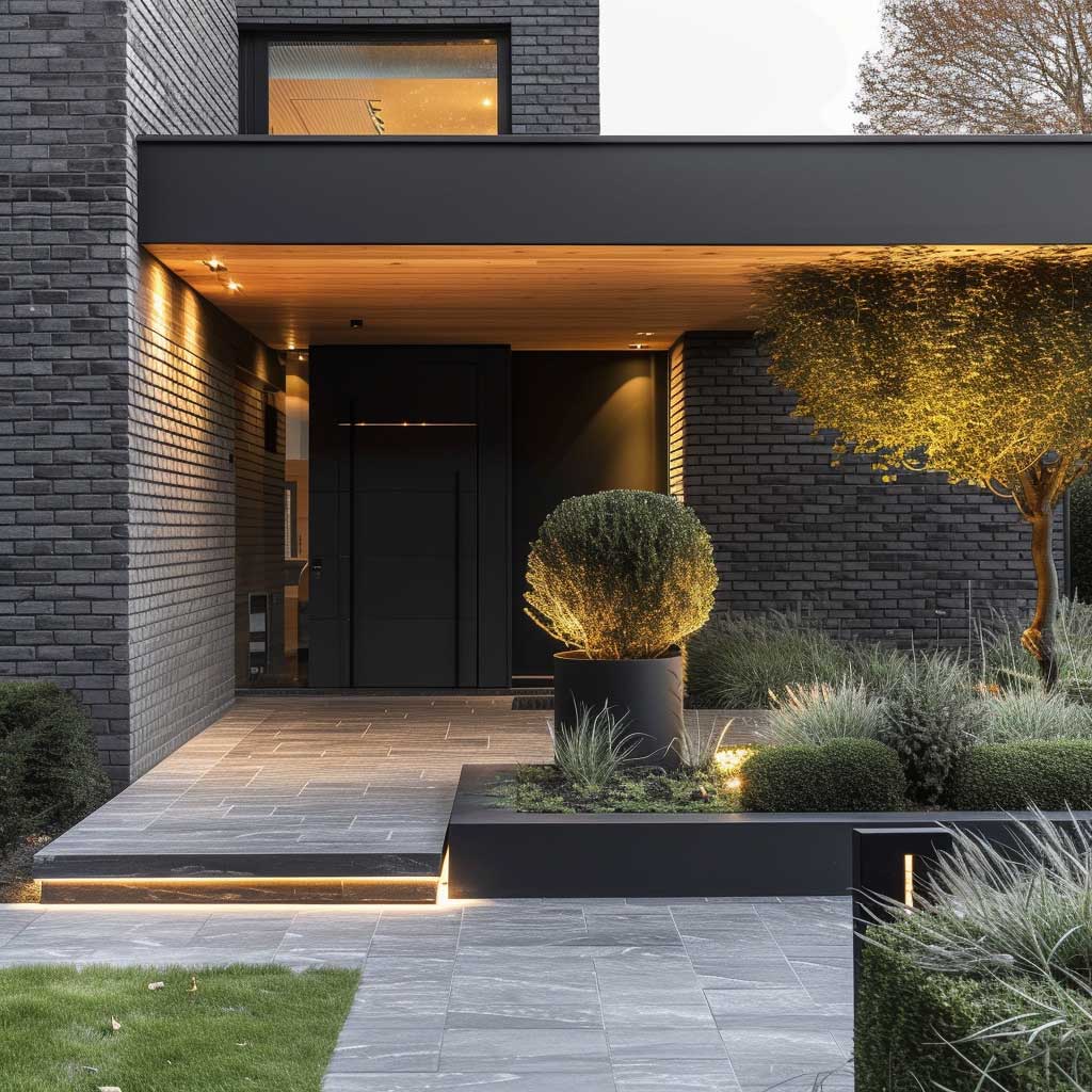 How to Build a Stylish Brick Modern House with Vertical Gardens