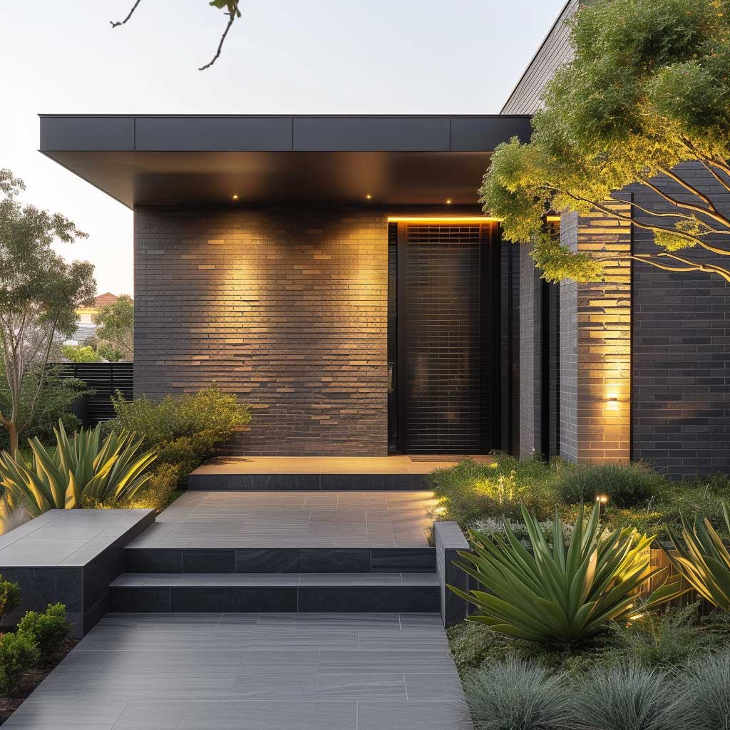 Boost Your Home's Facade with Modern Front Garden Brick Wall Designs