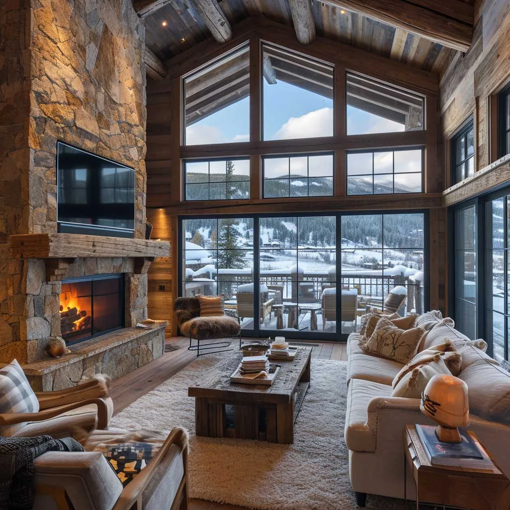 Mountain Lodge Living Room New Craftsman Blue Ridge Mountain Cabin