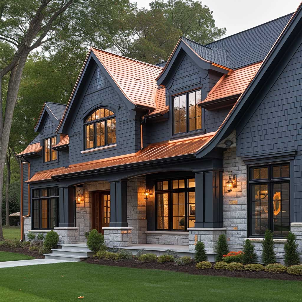 Rustic Copper and Slate Grey for Unique, Textured Home Facades • 333 ...