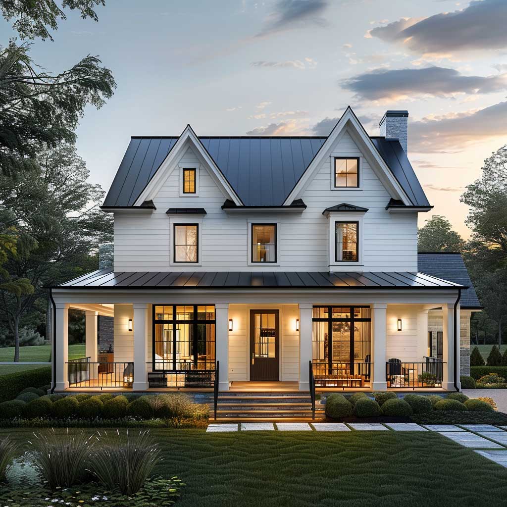 15+ Stunning Black and White Farmhouse Exterior Inspirations • 333 ...