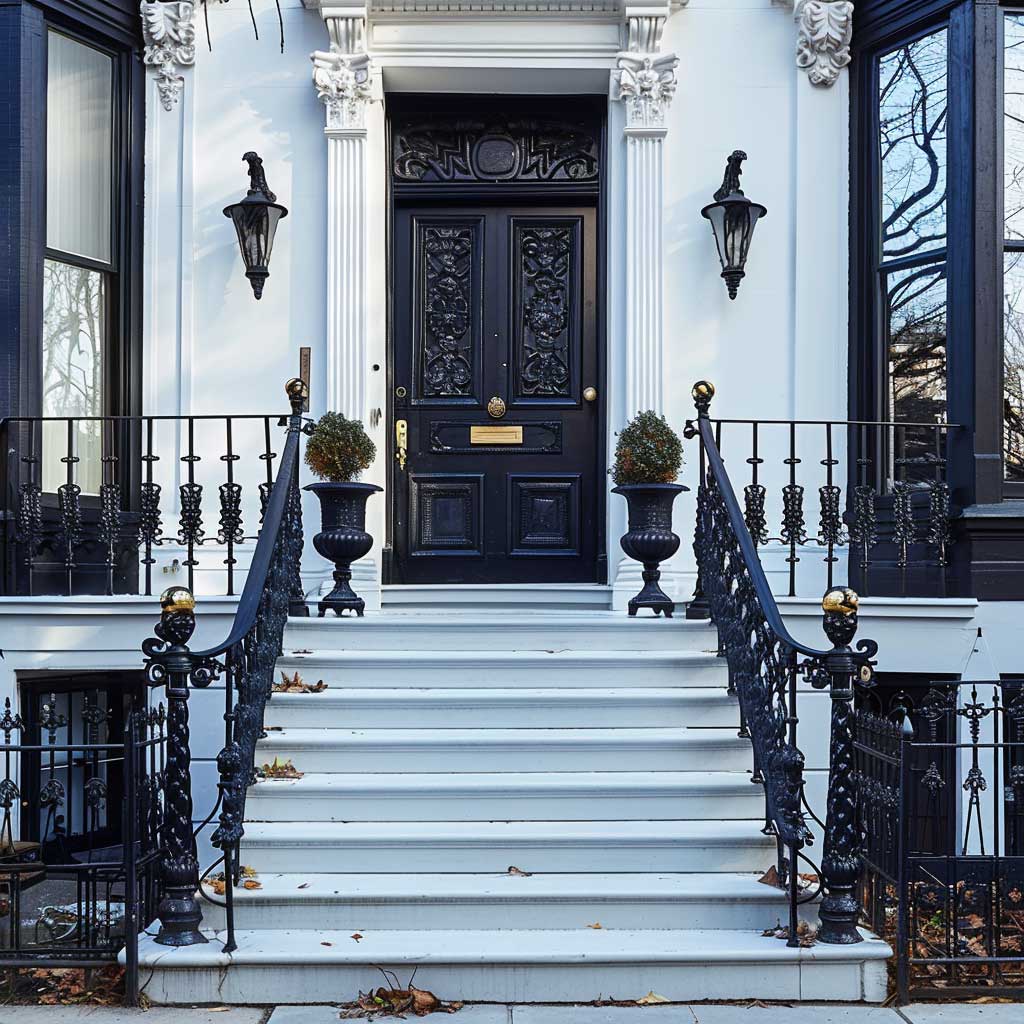 Harmonious Contrast: Blending Black and White for an Iconic Front of House Look - 2