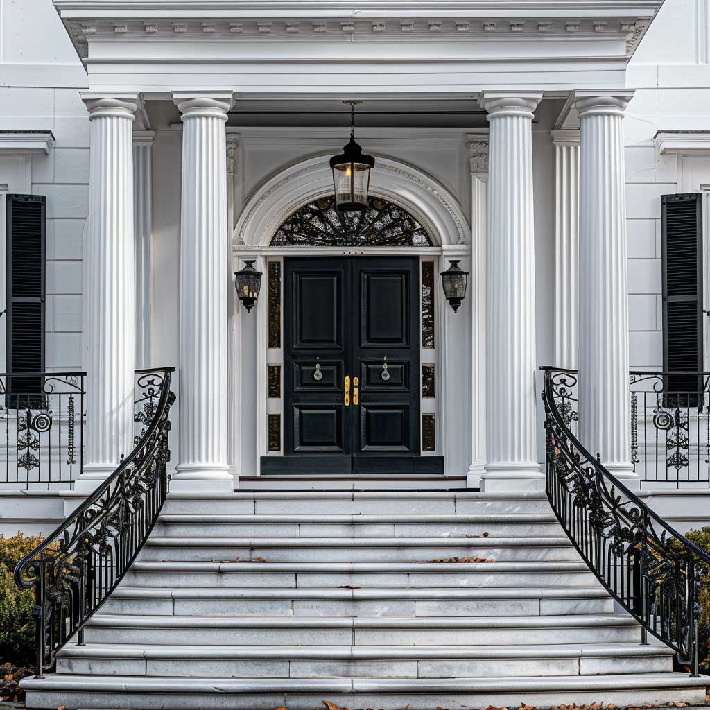 Harmonious Contrast: Blending Black and White for an Iconic Front of House Look - 8