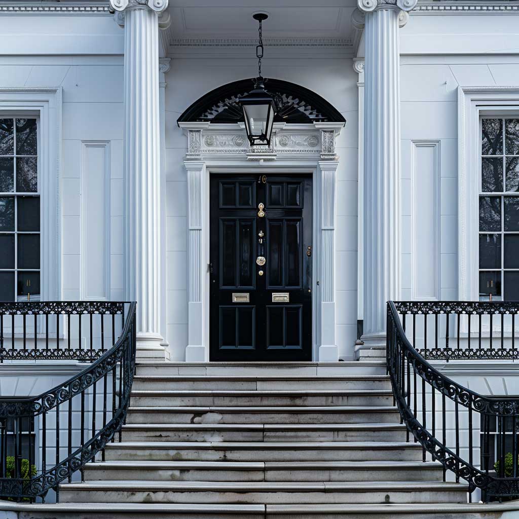 Harmonious Contrast: Blending Black and White for an Iconic Front of House Look - 6