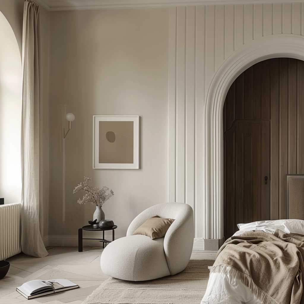 Fluted Panel Wall Design Enhancing a Minimalist Bedroom - 6
