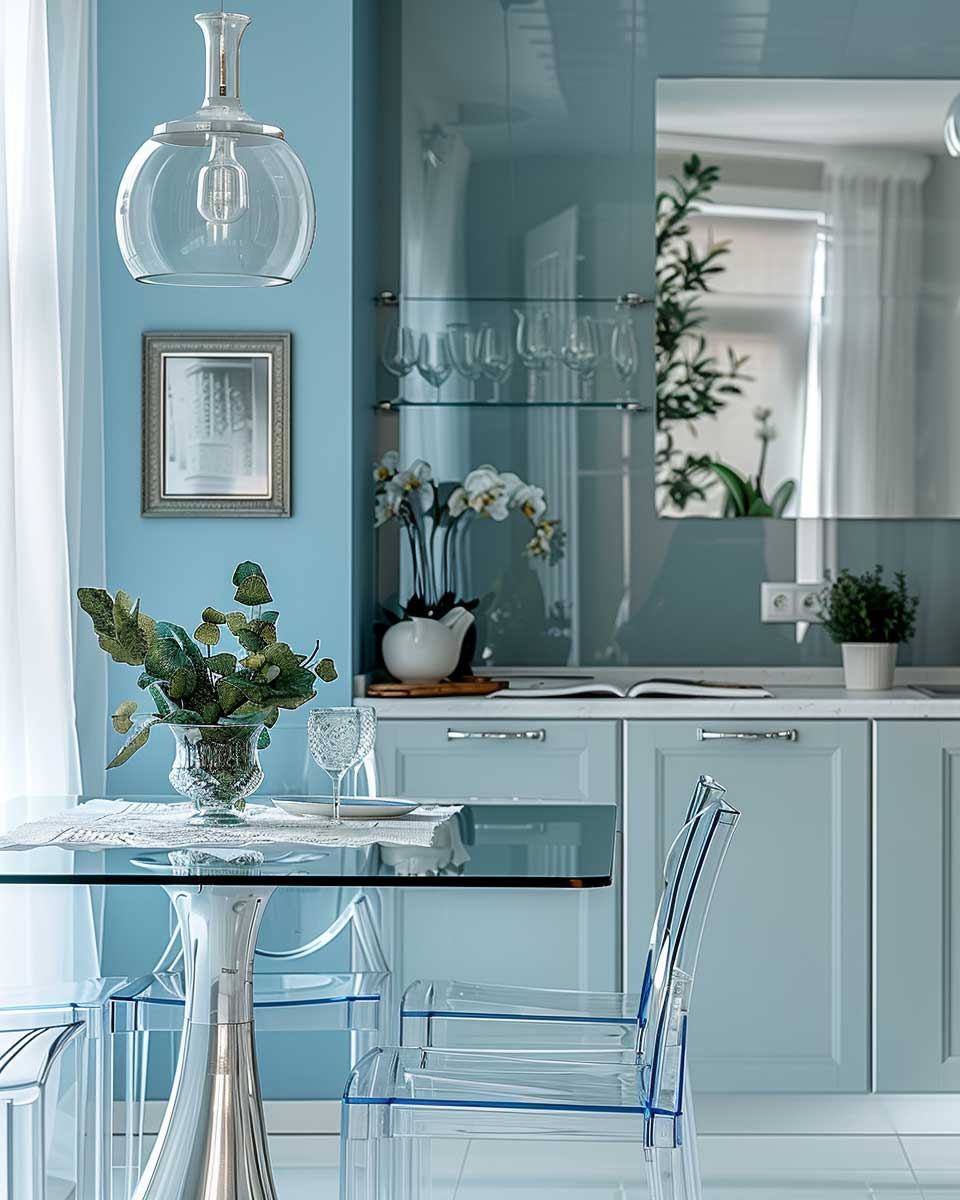 all white natural wood colour scheme small kitchen dining area