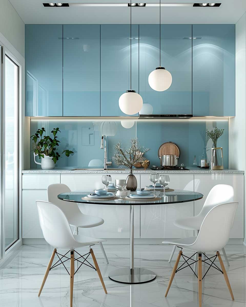 light greige open shelving colour combination small kitchen design