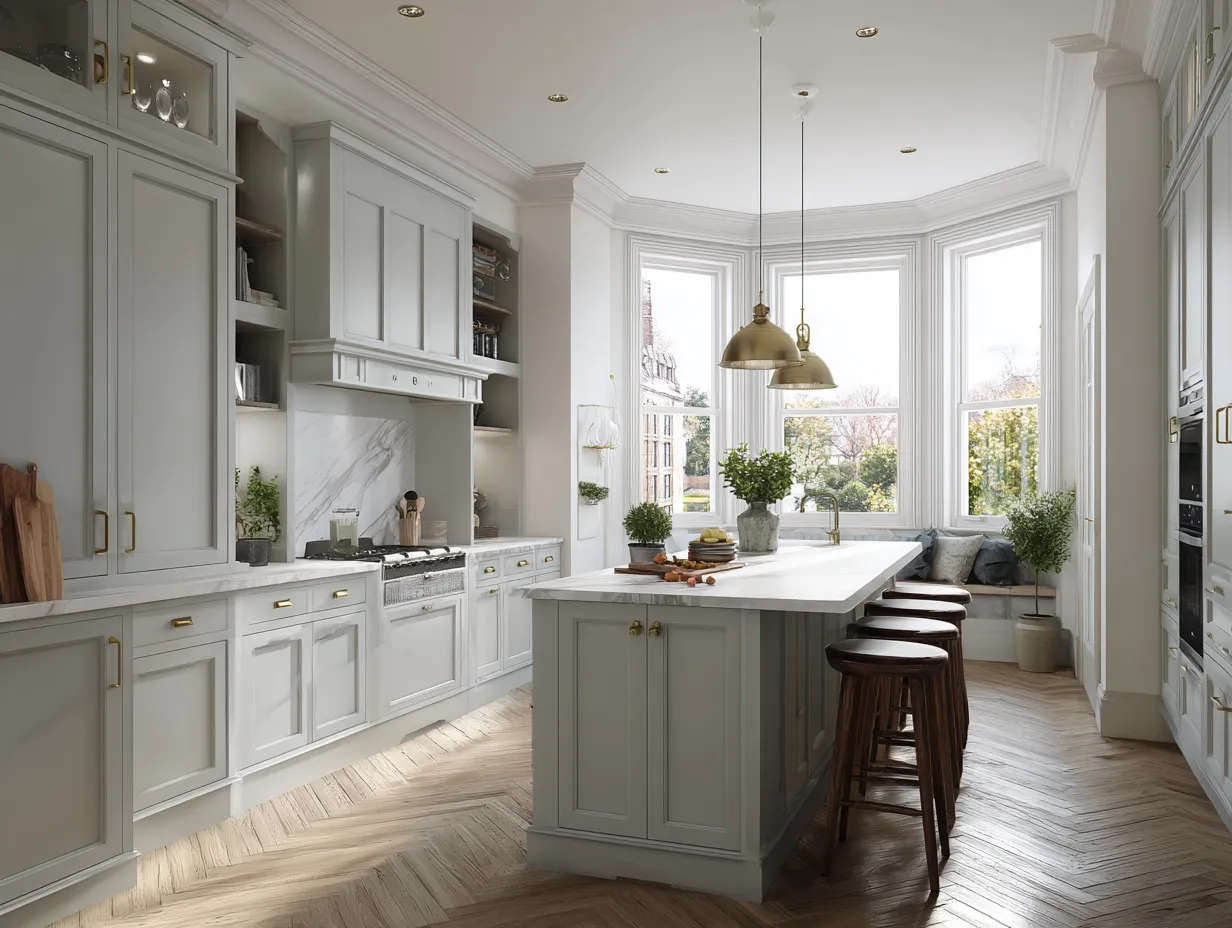 Modern light gray kitchen concepts for small apartments.